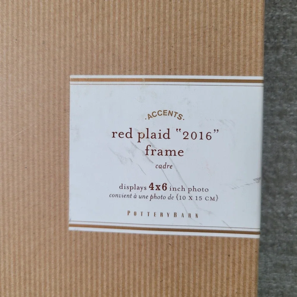 Pottery Barn Red Plaid 2016 Frame 4x6 Christmas Holiday St Jude NEW & RARE